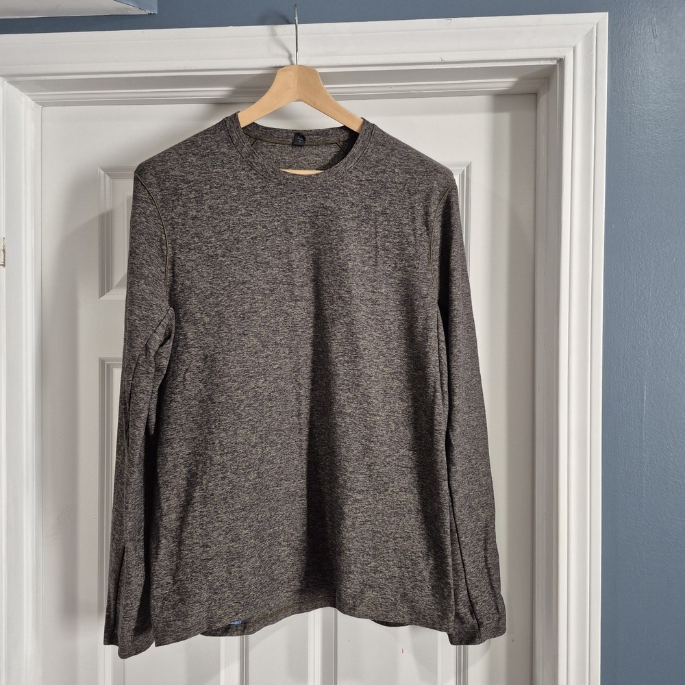 Lululemon Shirt Mens Large Army‎ Green Heather Surge Warm Running Rulu Soft